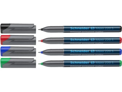 Universele marker Schneider Maxx 220 S permanent etui a 4   stuks assorti