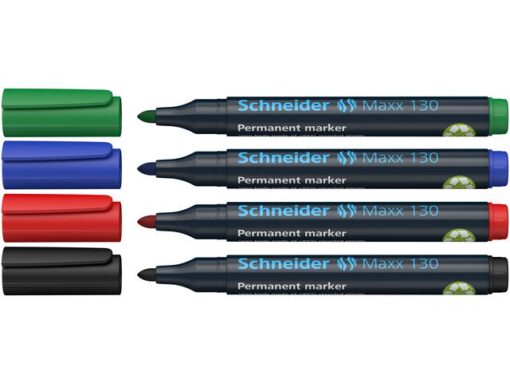 Marker Schneider Maxx 130 permanent ronde punt etui á 4     stuks