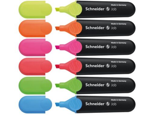Tekstmarker Schneider Job 150 etui a 6 stuks assorti kleuren