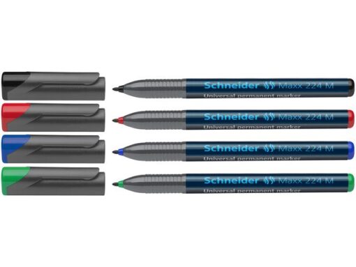 Universele marker Schneider Maxx 224 M permanent etui a 4   stuks