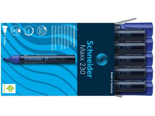 Marker Schneider Maxx 230 permanent ronde punt blauw