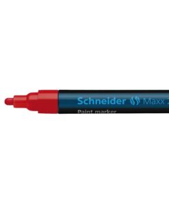 dekt lakachtig op vrijwel alle oppervlakken. De marker is lichtecht en bestand tegen bijtende middelen. Punt is verwisselbaar. Met ronde punt ca. 1 - 3 mm. Kleur rood.