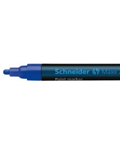 dekt lakachtig op vrijwel alle oppervlakken. De marker is lichtecht en bestand tegen bijtende middelen. Punt is verwisselbaar. Met ronde punt ca. 1 - 3 mm. Kleur blauw