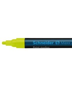 dekt lakachtig op vrijwel alle oppervlakken. De marker is lichtecht en bestand tegen bijtende middelen. Punt is verwisselbaar. Met ronde punt ca. 1 - 3 mm. Kleur geel