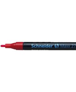 dekt lakachtig op vrijwel alle oppervlakken. De marker is watervast en lichtecht. Ronde punt met een schrijfbreedte ca. 1 - 2 mm. Kleur rood.