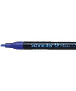 dekt lakachtig op vrijwel alle oppervlakken. De marker is watervast en lichtecht. Ronde punt met een schrijfbreedte ca. 1 - 2 mm. Kleur blauw.