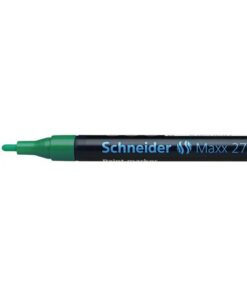 dekt lakachtig op vrijwel alle oppervlakken. De marker is watervast en lichtecht. Ronde punt met een schrijfbreedte ca. 1 - 2 mm. Kleur groen.