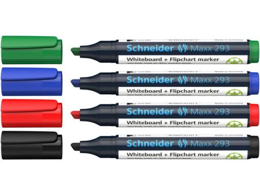 Boardmarker Schneider Maxx 293 beitelpunt 2-5 mm etui à 4   stuks