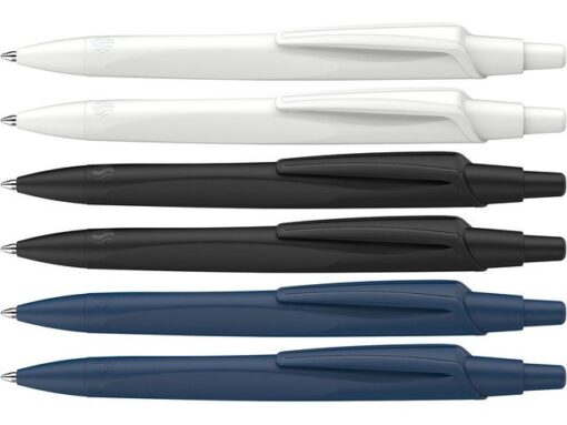 Balpen Schneider Reco assorti kleuren: zwart, donker blauw  en wit 6 stuks