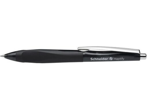 Balpen Schneider Haptify zwart omhulsel, zwartschrijvend