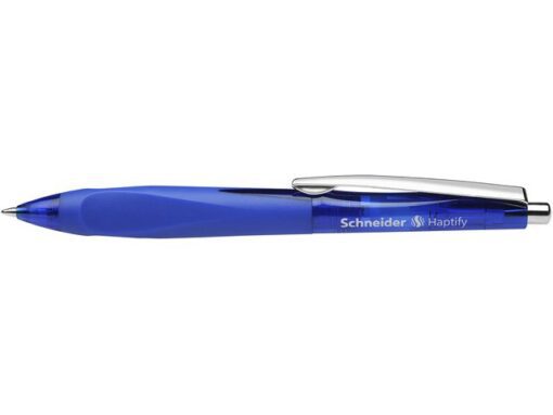 Balpen Schneider Haptify blauw omhulsel, blauwschrijvend