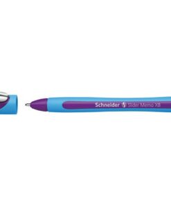 voor een zijdezachte en intensieve schrijfervaring. Houder afgewerkt met rubber coating voor een zachte ergonomische grip. De dop heeft een stevige metalen clip en past netjes aan beide uiteinden van de pen. De inkt droogt snel - zelfs op glad papier - en is veegvast bij het markeren met een tekstmarker. De Slider Memo XB wordt CO2 neutraal geproduceerd.