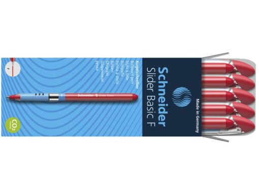 Balpen Schneider Slider Basic F 0,3mm rood