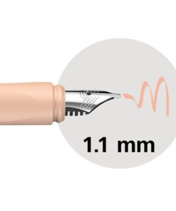 1.5mm en 1.8mm. Deze pennen zijn compatibel met alle standaard inktpatronen en converters.Vulpenpunt 1.1mm. Kleur: Abrikoos