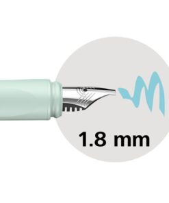 1.5mm en 1.8mm. Deze pennen zijn compatibel met alle standaard inktpatronen en converters.Vulpenpunt 1.8mm. Kleur: Mint.