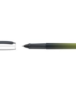 Rollerball met een reservepatroon die in de schacht ondergebracht. De vulpenroller of inktschrijver is uitgevoerd met een rollerballpunt. De edelstalen punt garandeert de beste slijtvastheid en is geschikt voor links- en rechtshandigen. Schrijfkleur: Koningsblauw. Houderkleur: Olive mix