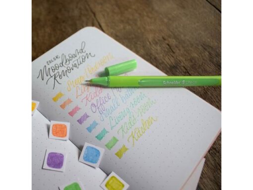 Fineliner Schneider Line-Up Pastel 0,4mm verstelbare pencil case 8 stuks