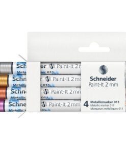 met de beste resultaten op donkere en niet-absorberende ondergronden. Sneldrogende inkt door klepgestuurde inktstroom. Etui 4 stuks. Kleuren: Metallic zilver