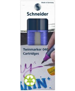 een fijne ronde punt (1mm) en een brushpunt. Het praktische aan deze twinmarkers is dat de ronde