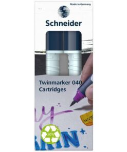 een fijne ronde punt (1mm) en een brushpunt. Het praktische aan deze twinmarkers is dat de ronde