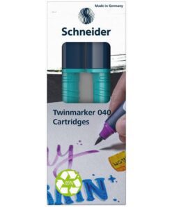 een fijne ronde punt (1mm) en een brushpunt. Het praktische aan deze twinmarkers is dat de ronde