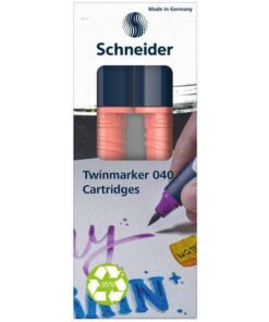 een fijne ronde punt (1mm) en een brushpunt. Het praktische aan deze twinmarkers is dat de ronde