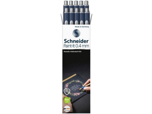 Metallic rollerball Schneider Paint-it 050 0.4mm zilver     metallic
