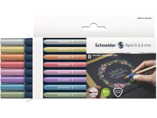 Metallic rollerball Schneider Paint-it 050 0.4mm etui 8     stuks