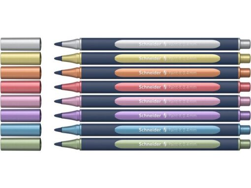 Metallic rollerball Schneider Paint-it 050 0.4mm etui 8     stuks