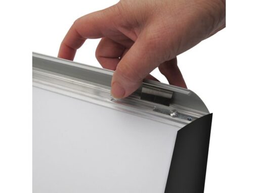 Kliklijst Seco A2 zwart 25mm Aluminium frame, anti-glans    PVC voorkant