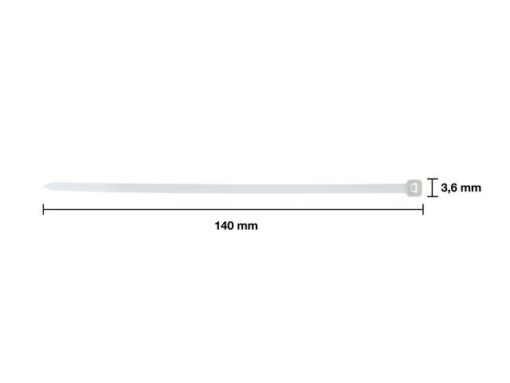 Kabelbinder Seco kleurloos 3.6mm x 200mm. 10x100st