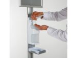 Standaar Seco handontsmetting 1.5m hoog. Met A3 lijst