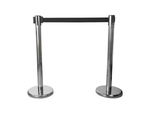 Afzetpaal Seco chrome met koord. Set van 2