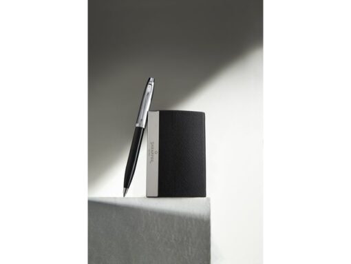 Balpen Giftset SHEAFFER 300 G9314 Glossy black chrome       plated met visitekaarthouder