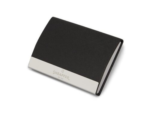 Balpen Giftset SHEAFFER 300 G9314 Glossy black chrome       plated met visitekaarthouder