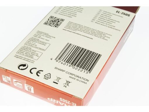 Calculator Sharp EL250S grijs-blauw hand 8 digit