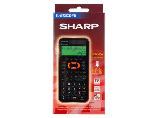 Calculator Sharp ELW531XGYR zwart-oranje wetenschappelijk   write view
