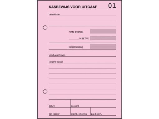 Kasbewijs Sigel Expres uitgaaf blok a 100 blad