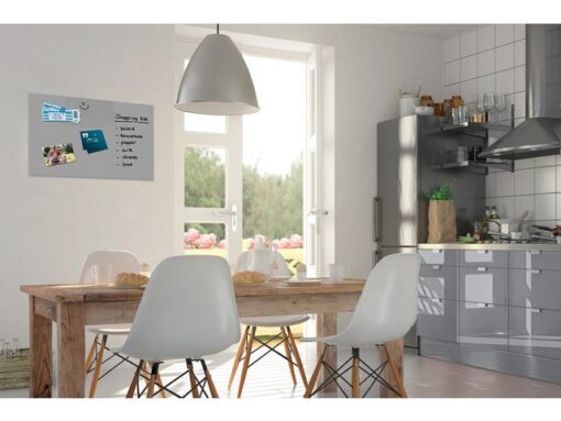 Sigel Glasmagneetbord BeBoard composiet grijs 600x400x9mm incl.  2 magneten