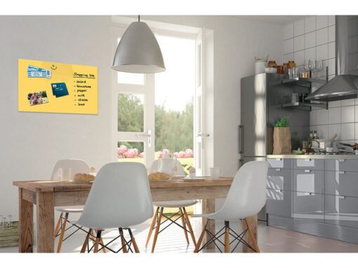 Sigel Glasmagneetbord BeBoard zonnegeel 600x400x9mm 2 magneten + bevestigingsmateriaal