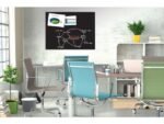 Sigel Glasmagneetbord BeBoard zwart 1200x900x9mm incl. 2 magneten