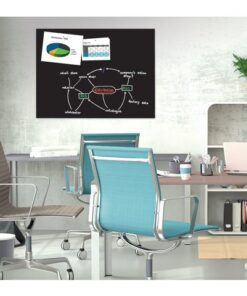 telefoonlijsten of belangrijke mededelingen zijn snel op het bord geplaatst. Twee sterke NeoDym-magneten worden meegeleverd - normale magneten werken niet. Met alle gebruikelijke krijtstiften kunnen afspraken of andere notities opgeschreven en weer verwijderd worden. U kunt het bord horizontaal of verticaal ophangen en u bent zeer flexibel in de vormgeving van uw ruimte. Veiligheid staat bij Be!Board hoog in het vaandel. De glasplaat bestaat uit gehard veiligheidsglas (ESG) volgens EN 12150-1. Be!Board komt met 7 jaar fabrieksgarantie.