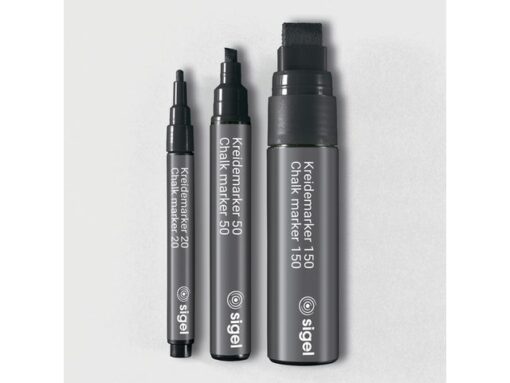 Krijtstift Sigel 1stuk zwart wig punt 1-5 mm