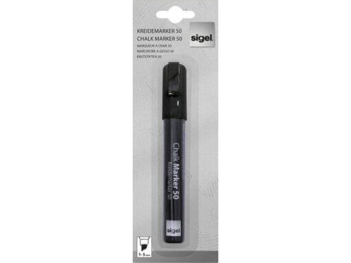 Krijtstift Sigel 1stuk zwart wig punt 1-5 mm