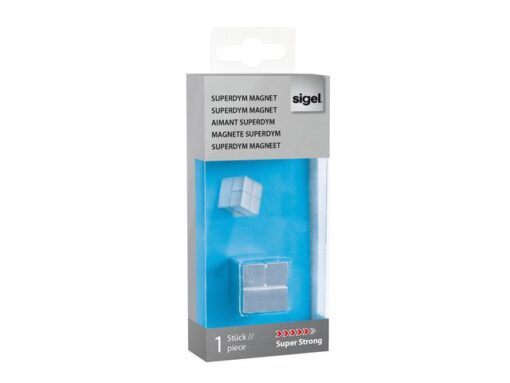 Magneet Sigel voor glasbord 1stuk zilverkleurig C20         Super-sterk 20x20x20mm