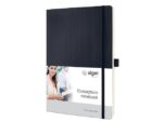 Sigel Notitieboek Conceptum Pure A4 zwart gelinieerd softcover.   Genummerde pagina's, inhoudsopgave, sluiting d.m.v.