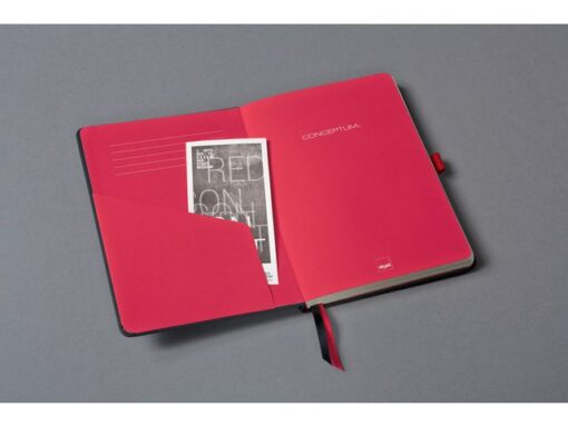 Sigel Notitieboek Conceptum RED Edition A5 zwart 5mm ruit         hardcover. Genummerde pagina's, inhoudsopgave, sluiting