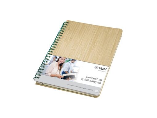Sigel Notitieboek Conceptum Nature Edition Bamboo A5 spiraal      punt-gelijnd hardcover. 160 pagina's extra zwaar 100 grams
