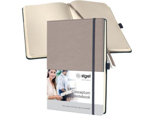 Sigel Notitieboek Conceptum A4 beige punt-gelijnd 194pag 80gr HC