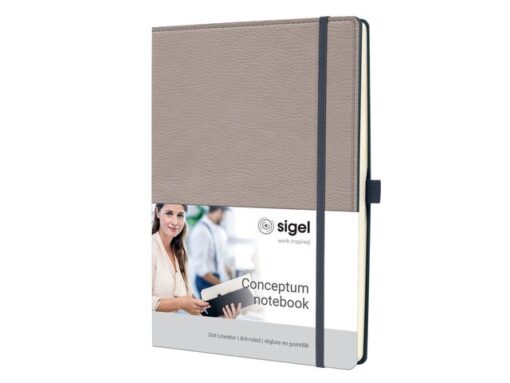 Sigel Notitieboek Conceptum A4 beige punt-gelijnd 194pag 80gr HC